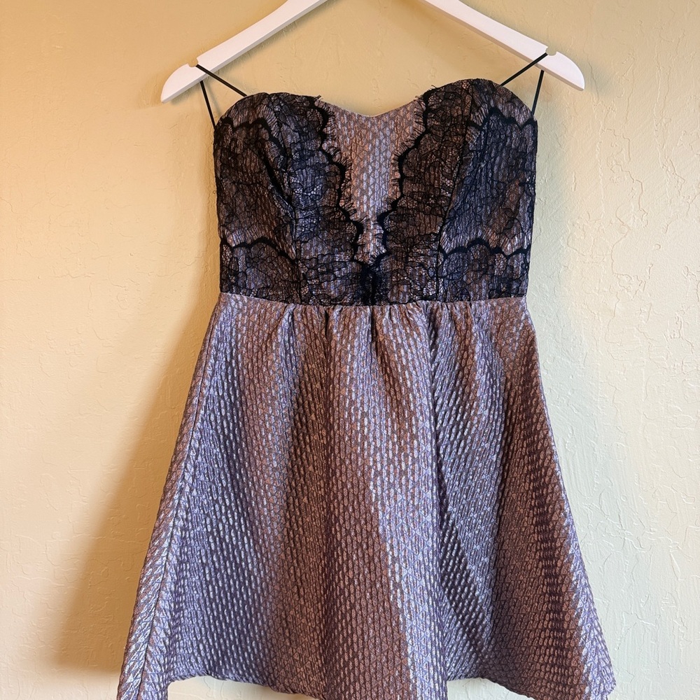 Elegant Black and Pink Lace Dress
